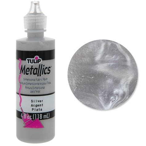 silver metallic paint fabric|tulip metallics paint.